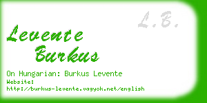 levente burkus business card